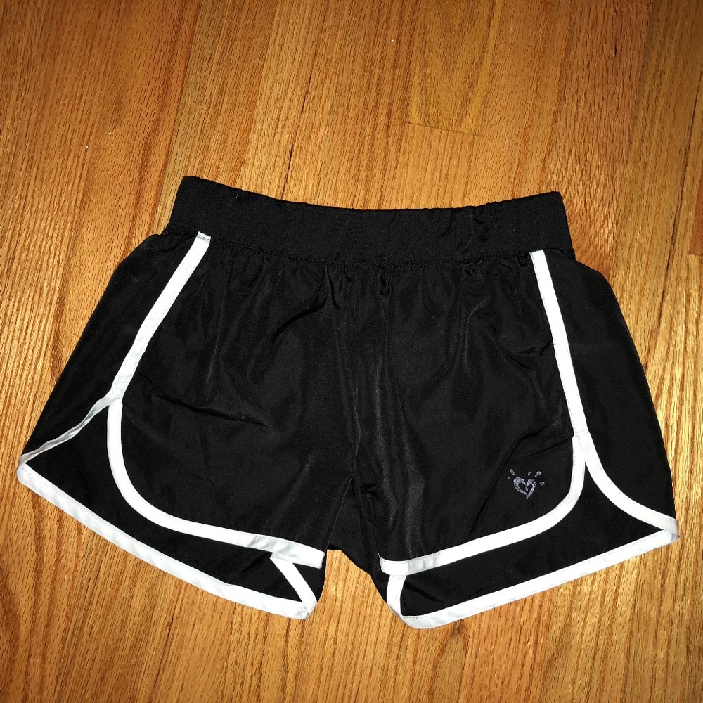 Justice Black & White Rim Dolphin Running Shorts